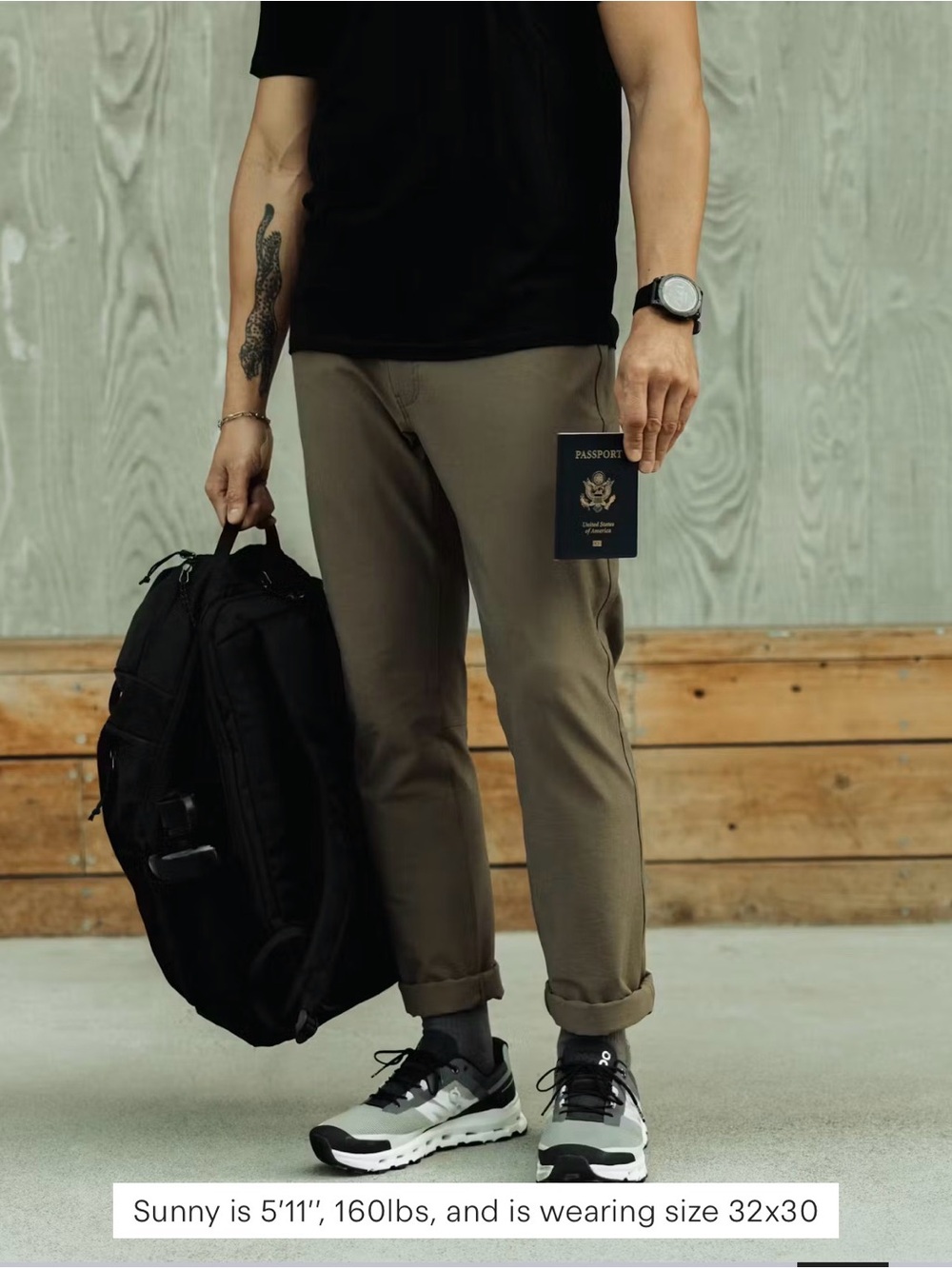 Proof Huckberry 72 hour merino 5 pocket pant. Olive 32x32 HB Athletic tapered